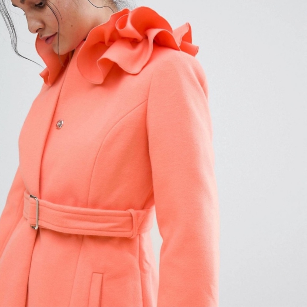 ASOS RUFFLE COAT - Picture 4 of 5